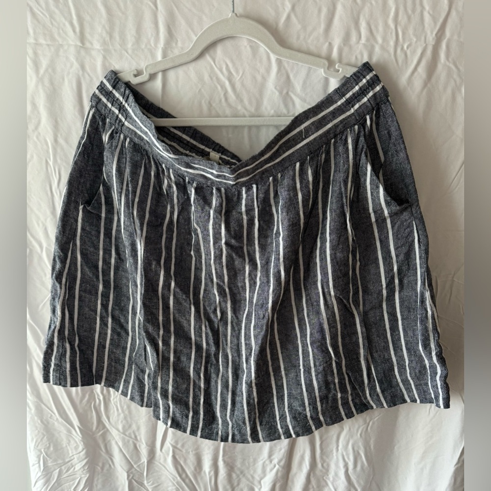 Loft Nautical Linen Blend Skirt (with Pockets!) Size XL